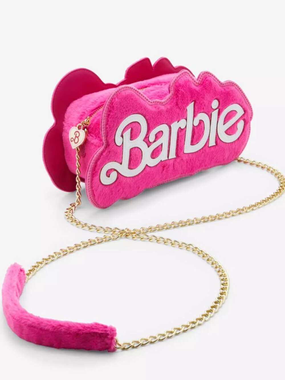 NWT Hot Topic Barbie Logo Fuzzy Mini Crossbody Bag